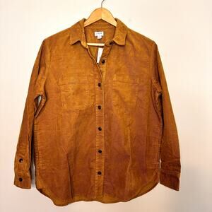 New With Tags J Crew Golden Brandy Stretch Corduroy Button up Shacket Size S